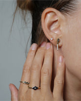 Lotus gray diamond earrings